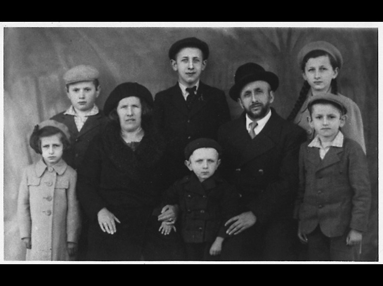 Hilda Rudnick's family just prior to deportation. family village of Warenz, Poland. on border of Austria. photocopy has Hilda labeled